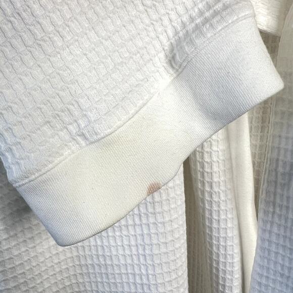 Hanro 100% Cotton Waffle Bath Robe White Women's SMALL Belted Tie Waist - Picture 5 of 9